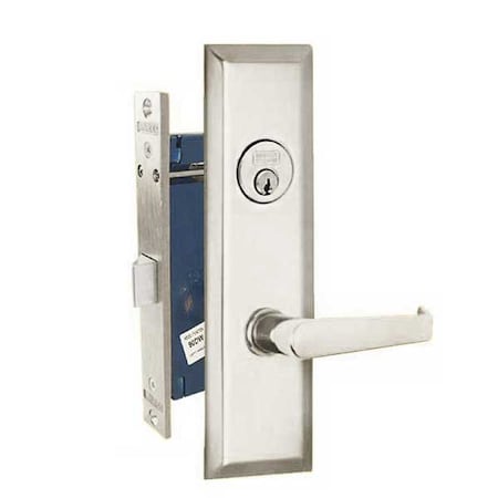 Marks New Yorker Satin Chrome 26D Right Hand Mortise Lock Lever Vestibule Function Always Locked St MRK-9NY92DW-26D-RH